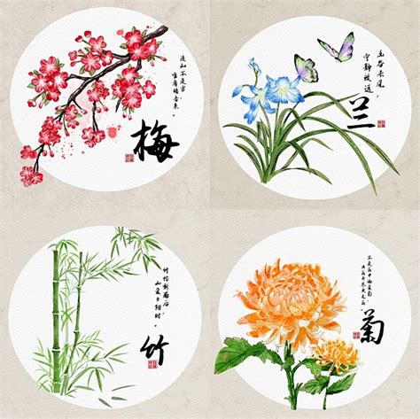 梅蘭菊竹象徵|花中四君子